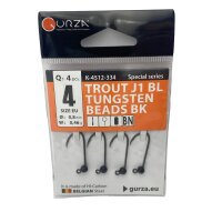 Gurza Tungsten Jighaken J3 #4 (black) 0,8 / 0,46g
