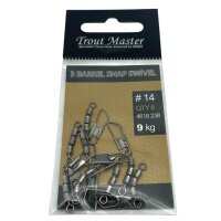 Trout Master 3 BARREL SNAP SWIVEL #14