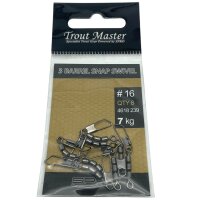 Trout Master 3 BARREL SNAP SWIVEL #16